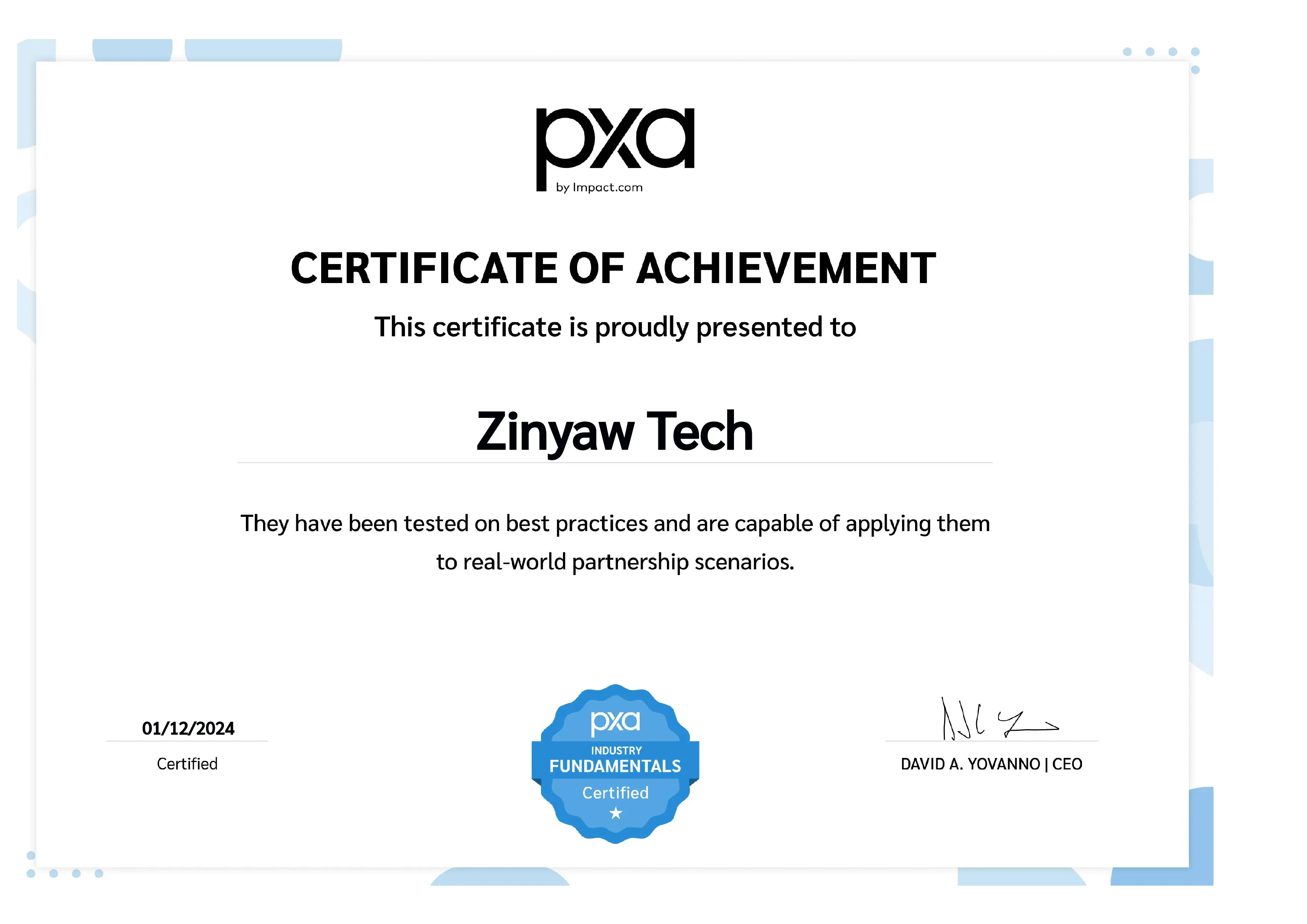 Certificate