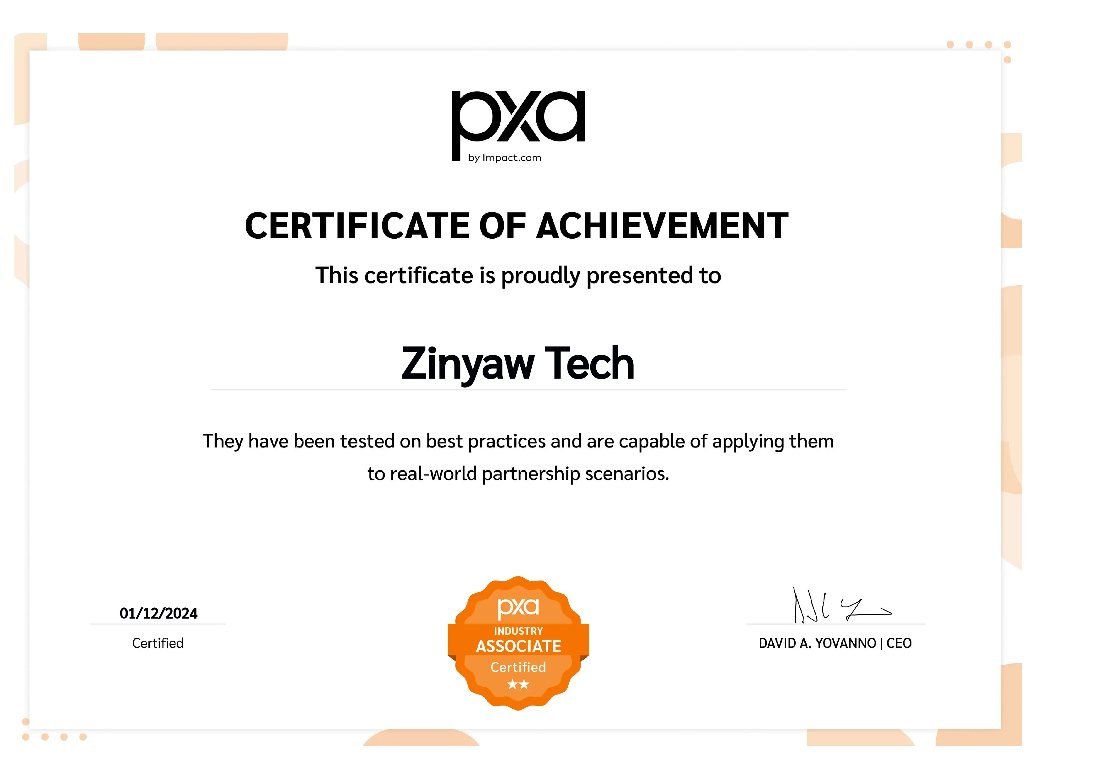 Certificate