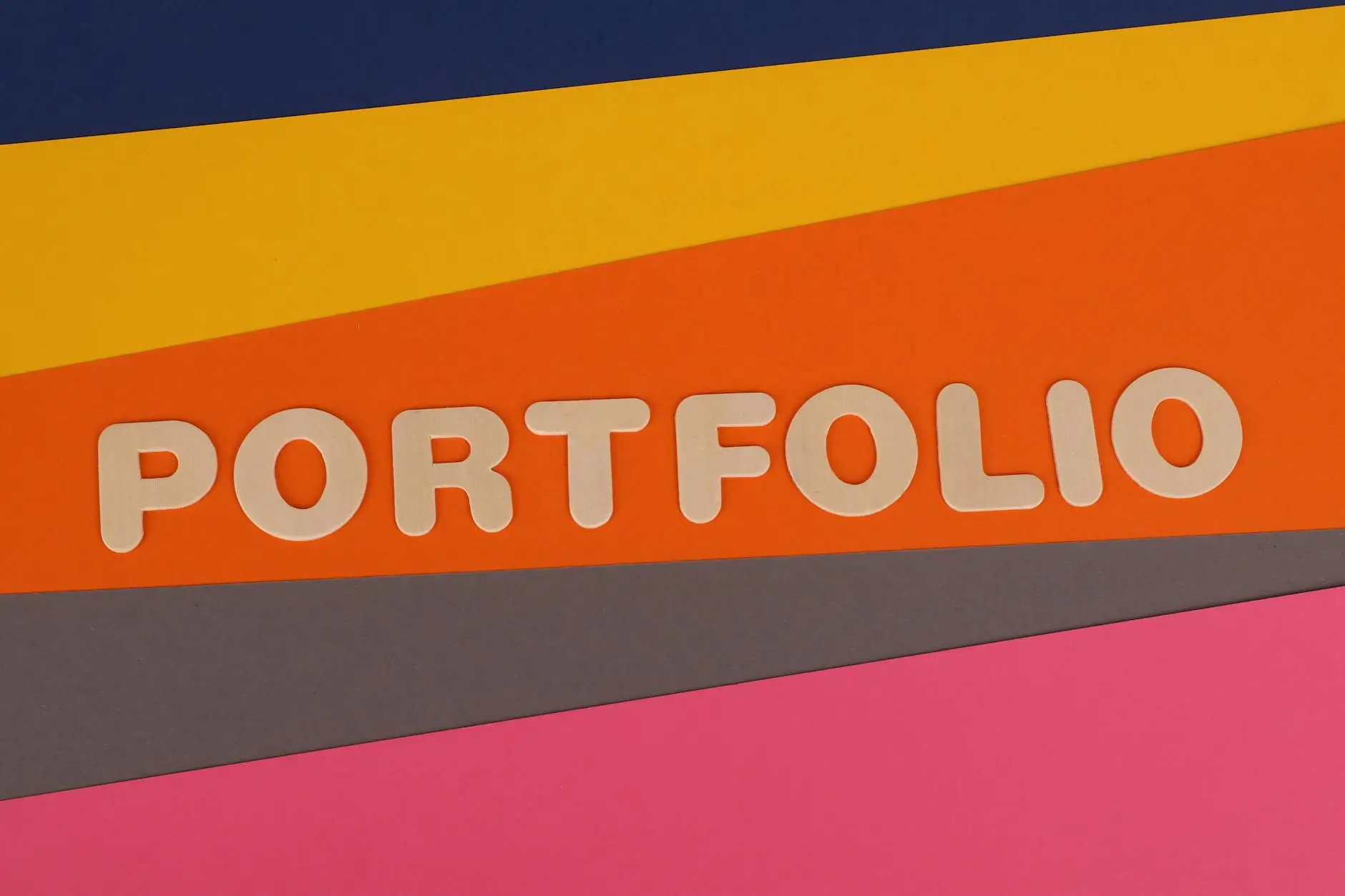 portfolio text printed on multicolored background
